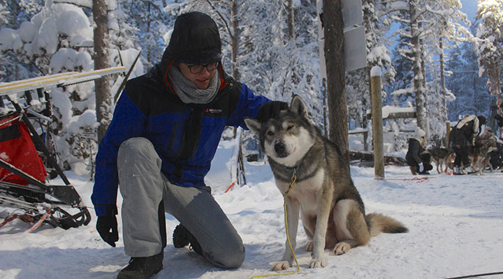 Student with dog