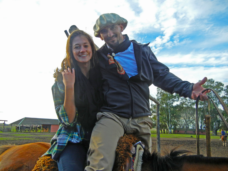 Amanda on horseback.