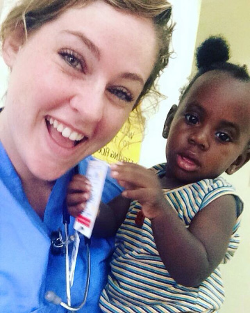 Haley and one of her patients taking a break to have some fun!