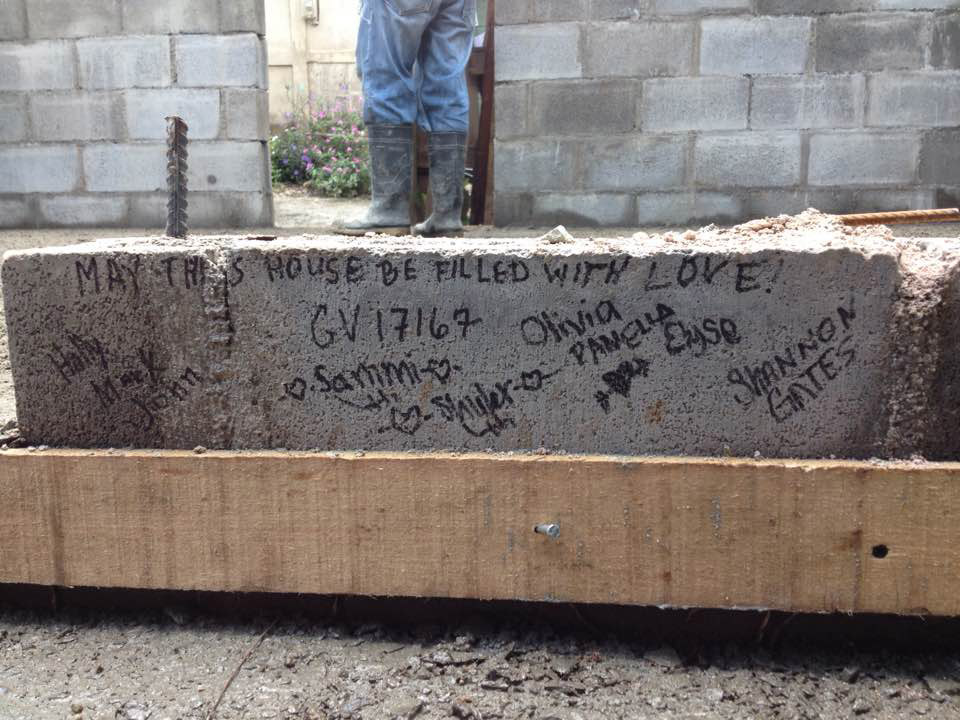 From Dr. Mark Valenzuela: Team signatures on part of the house.