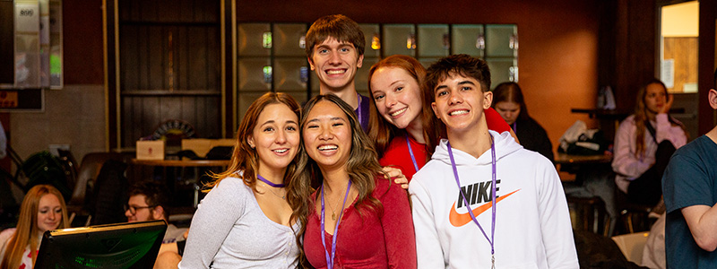 Students posing for photo during Road Trip